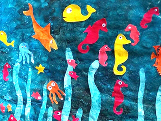 "Partir en Livre" 2025 - Atelier Fresque marine - Mathilde Brosset - Champagne Picarde